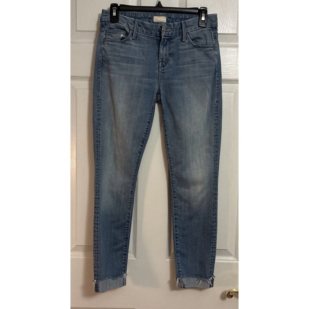 MOTHER Looker Ankle Fray Tourist Trap Jeans Raw Hem Distressed Casual,  Size 25